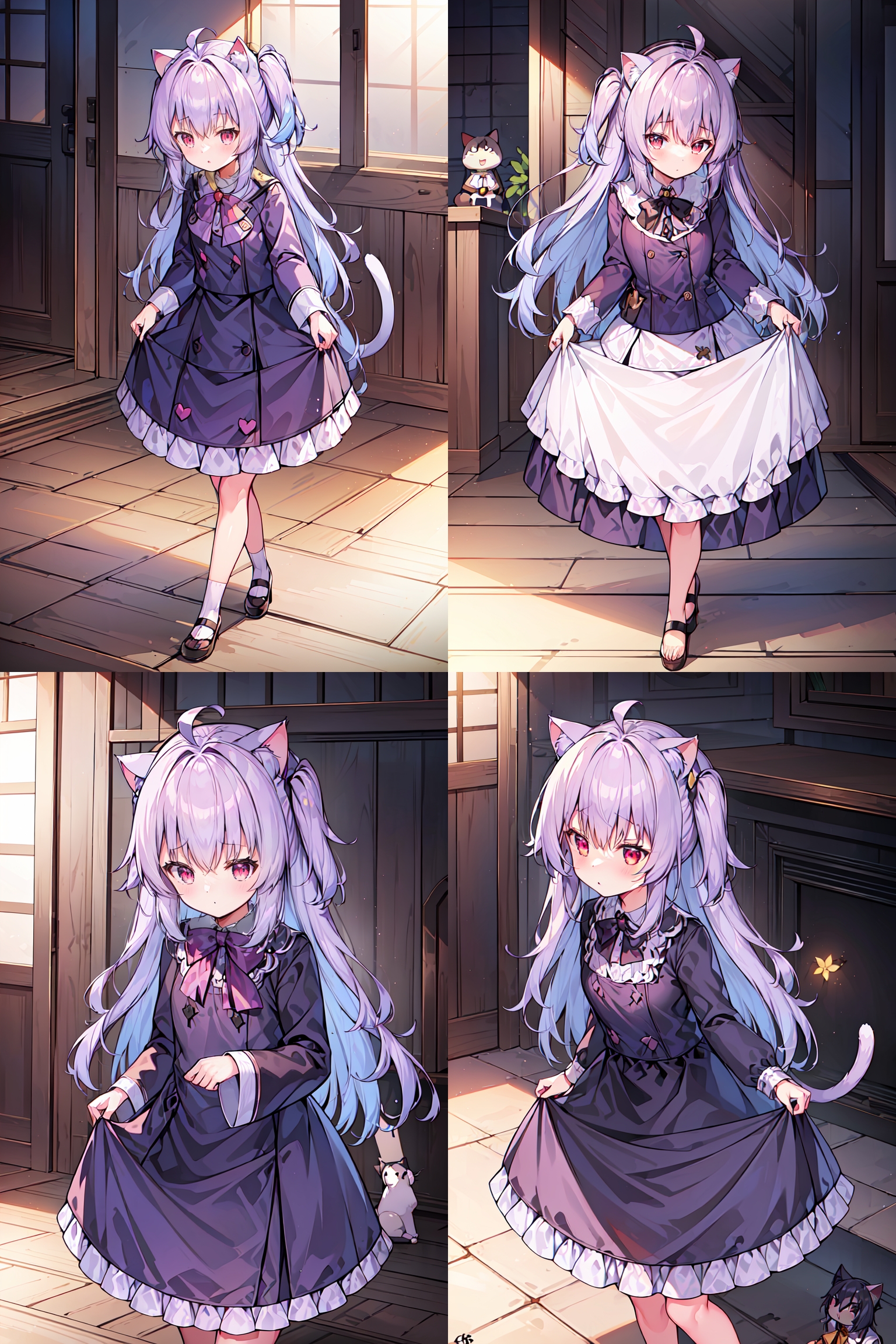 grid-0104-3027889763-best quality,masterpiece,1girl,solo,_lora_nikkeraina-0016_0.8_,nikkeraina,(cat ears_1.5),gothic_lolita, _lora_Curtsey_0.8_,curts.jpg